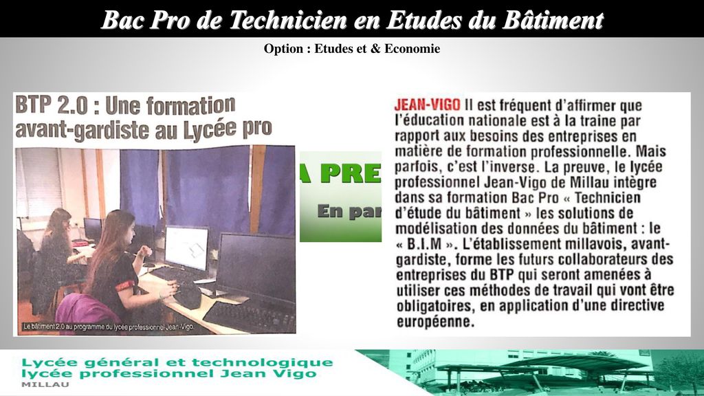 Bac Pro Btp Un Bac Orientation Progressive Ppt T L Charger